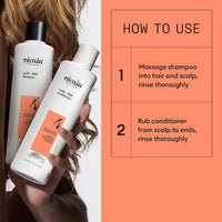 Nioxin Duo Kit | System 4 Scalp + Hair Thickening Shampoo & Conditioner, 10.1 Fl Oz Each | For Colored, Dry, & Damaged Hair with Progressed Thinning