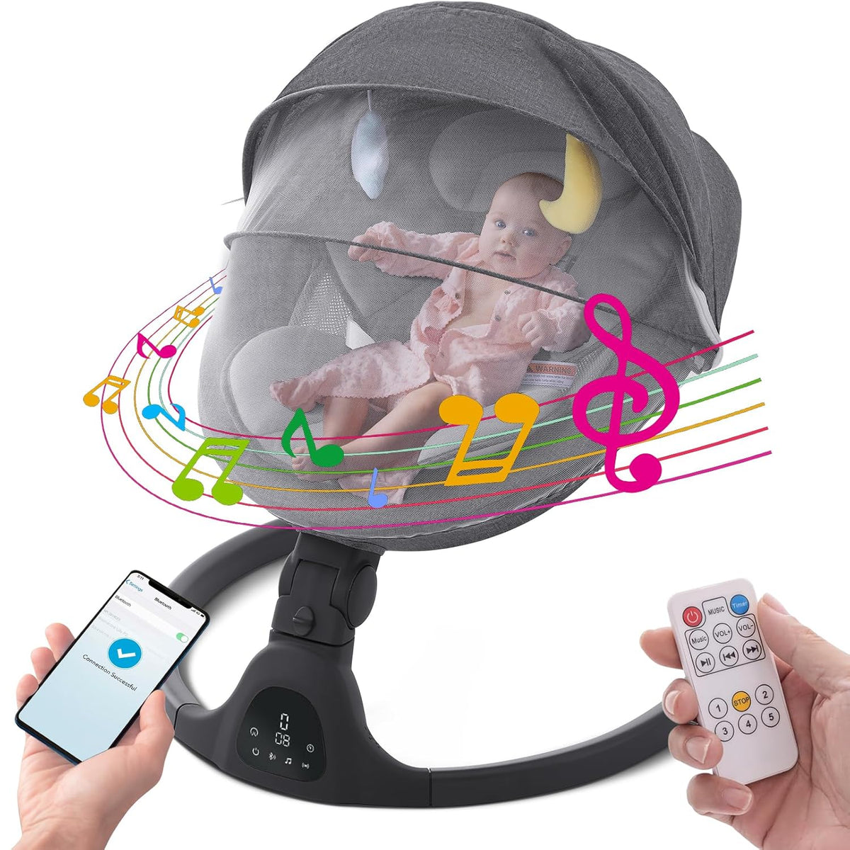 Baby Swing for Infants,Comfort Cradling Baby Rocker Portable Newborn Swing-USA Product