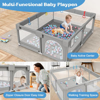 Baby Playpen 180 x 150CM, Extra Large Baby Play Pen for Babies and Toddlers, Baby Fence Play Pens Indoor & Outdoor Activity Center with Ocean Balls and Pull Rings