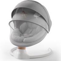 Baby Swings for Infants, FasonBaby Electric Baby Swing with 10 Preset Melodies, 5 Speeds, Remote Control and Bluetooth - Portable Infant Swing for Indoor and Outdoor(Grey)