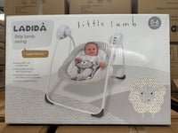LADIDA Folding Baby Swing, Sweet Little Lamb Design, Soothing Music, Suitable for Newborns 079