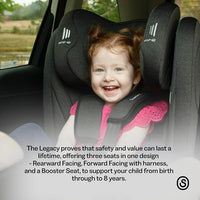 InfaSecure Legacy Convertible Car Seat, 0 to 8 Years, 3-in-1, Black