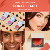 Honest Beauty 2-in-1 Creme Cheek Blush + Lip Color | EWG Verified, Vegan + Cruelty Free | Coral Peach, .1 oz