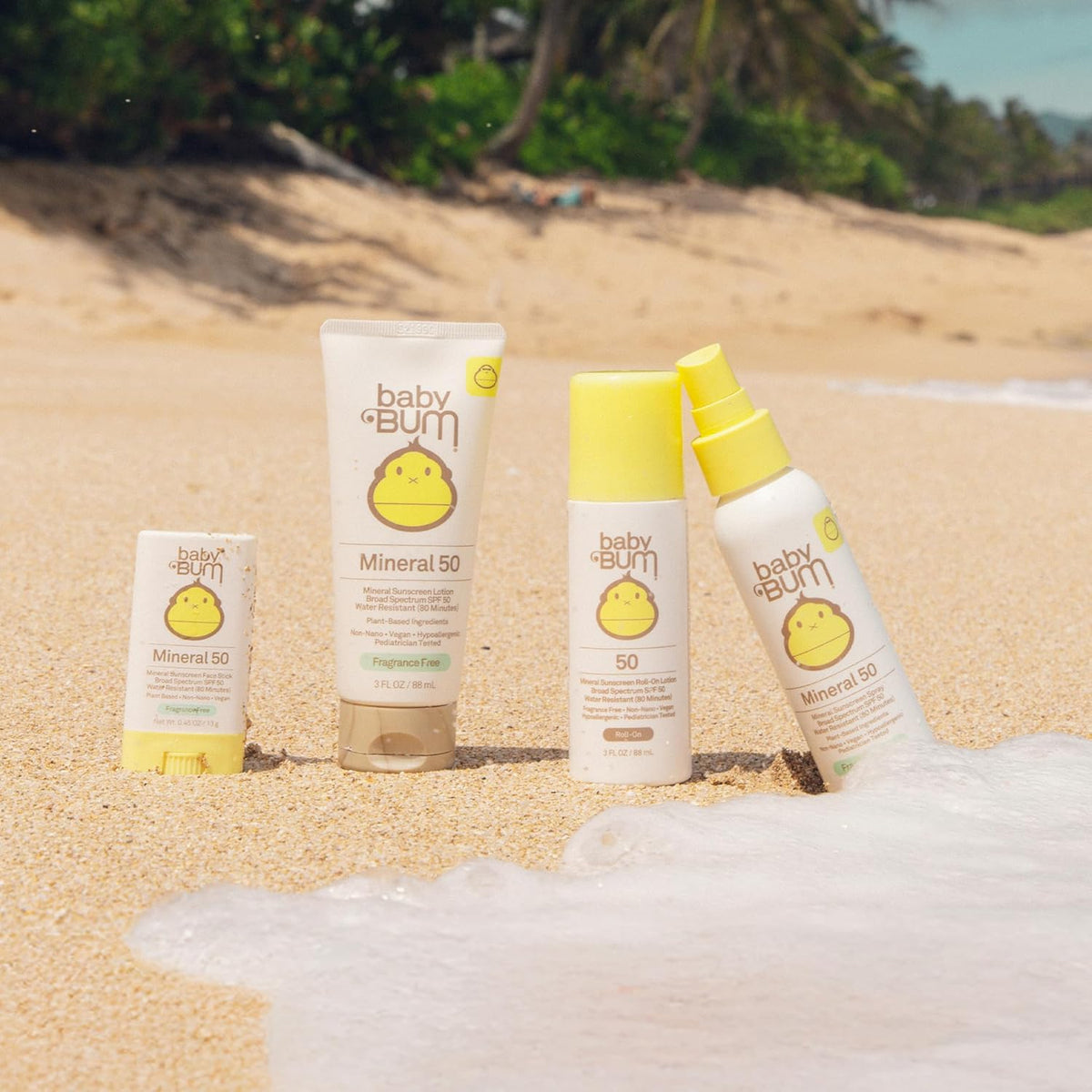 Baby Bum SPF 50 Sunscreen Spray - Mineral UVA/UVB Face and Body Protection for Sensitive Skin - Fragrance Free - Travel Size - 3 oz