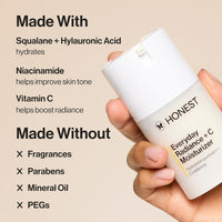 Honest Beauty Everyday Radiance Vitamin C Moisturizer | Improves Skin Tone | Vitamin C, Niacinamide, Pearl | EWG Verified, Vegan + Cruelty Free | 1.7 fl oz