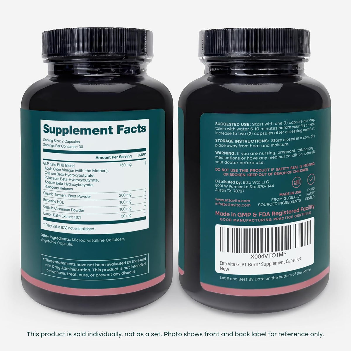 GLP-1 Supplement for Appetite Support with BHB Ketones, ACV, Berberine HCL,Made In USA