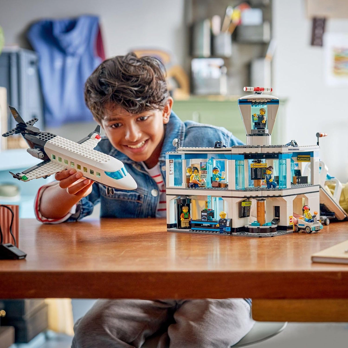 LEGO® Airport with Airplane 60502 Toy Model Airport Building Set for Boys, Girls and Fans of Toy Airplanes - Build Together Set for 1 to 4 People - 9 Minifigures - Birthday Treat for Ages 8+