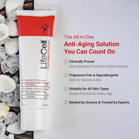 LifeCell All In One Anti-Aging Cream – Reduces Wrinkles, Fine Lines, Dark Circles & Sun Damage – Retinol, Vitamin C, DMAE & Hyaluronic Acid – Fragrance-Free, for All Skin Types (2.54oz)