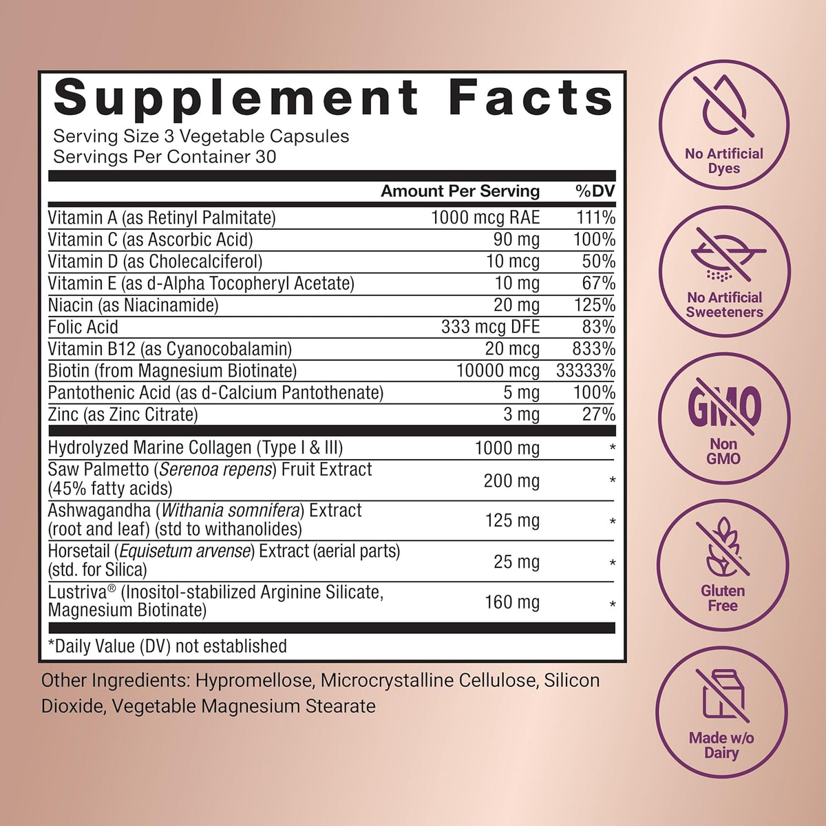 FORCE FACTOR Hair Growth Accelerator Multivitamin for Women & Men, with Lustriva, Biotin, 90 Capsules