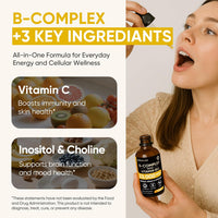 Venture Pal Vitamin B Complex Liquid Drops, B12 Methylcobalamin | B9 Folic | B1,B2,B3,B5,B6,B15 - Vitamin C