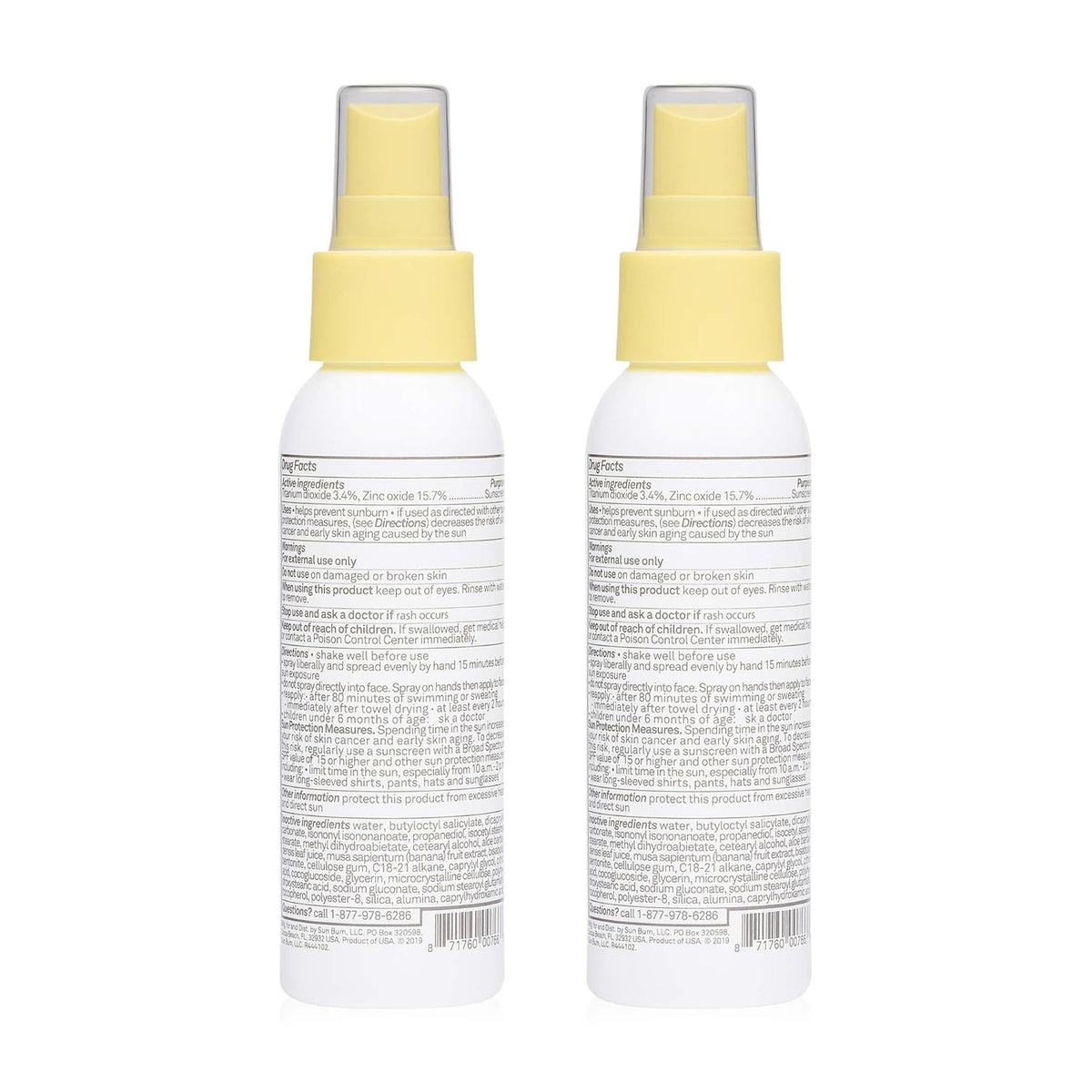 Sun Bum Baby Bum SPF 50 Sunscreen Spray | Mineral Uva/Uvb Face & Body Protection for Sensitive Skin | Fragrance Free | Travel Size | 3 fl oz | 2 Pack