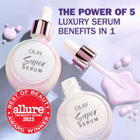 Olay Super Serum - Vitamin C & E, Niacinamide, Collagen Peptide, AHA - Glass Skin Care for Face - Brightening, Hydrating, Firming, Evens Tone, Smooths Fine Lines, Dark Spot Reduction, 1.0 Oz