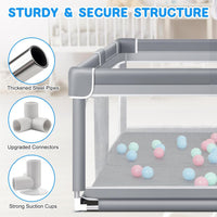 Baby Playpen, 120 * 120cm Playyard Play Pens with 50 Balls,Mat and bag