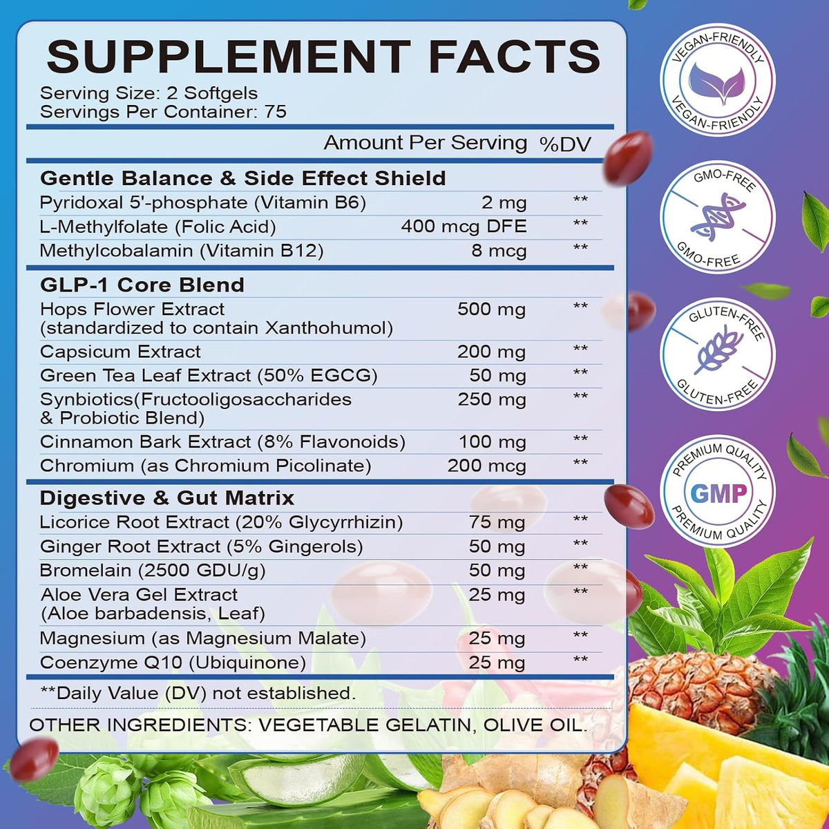GLP-1 Supplement for Energy Gut Health, Hunger & Metabolism Support, 150pcs