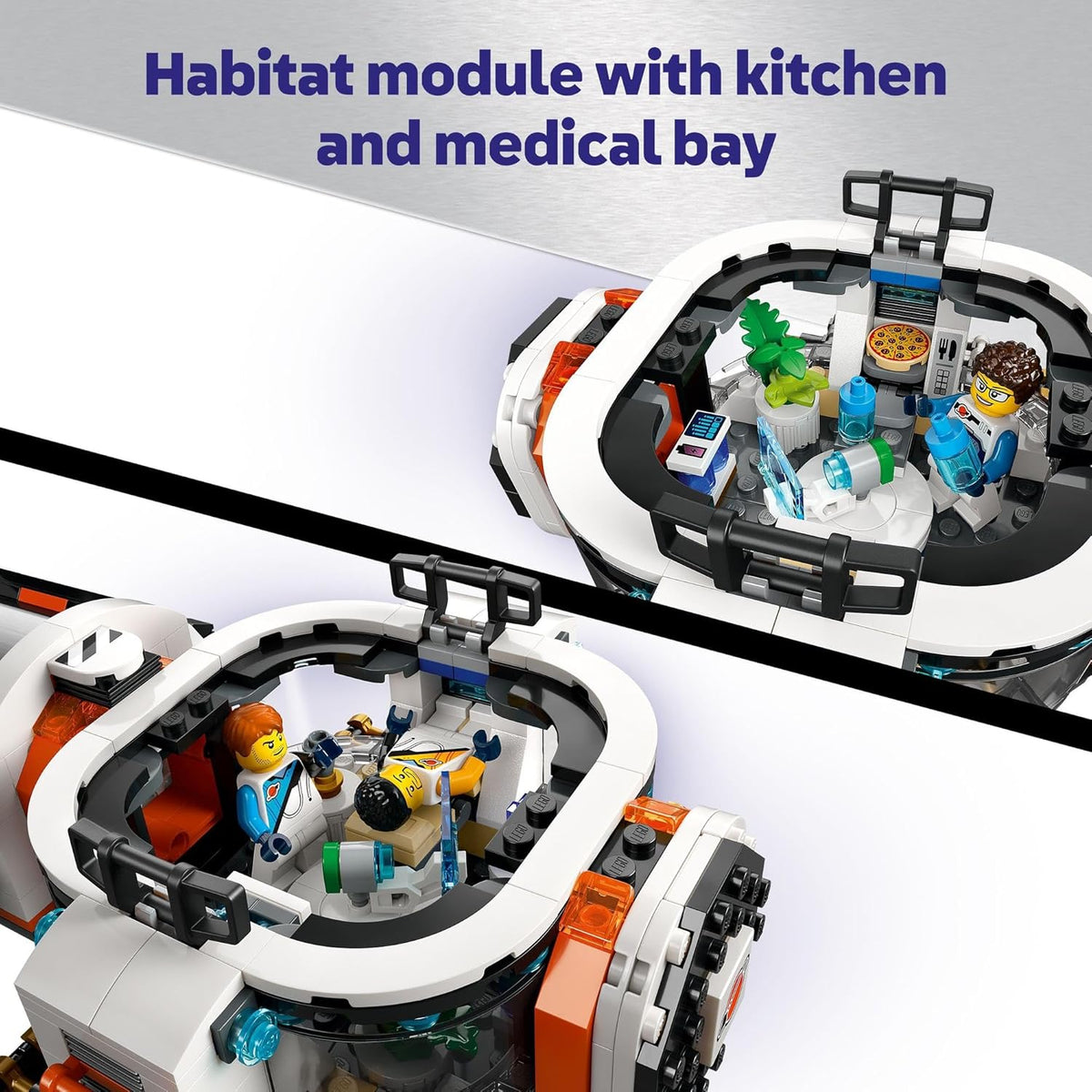 LEGO City Modular Galactic Spaceship Toy for 7+ Year Old Boys & Girls, Building Set with 4 Astronaut Minifigures & an Alien Figure, Kids Space Rocket Toy, STEM Construction Block Playset 60446