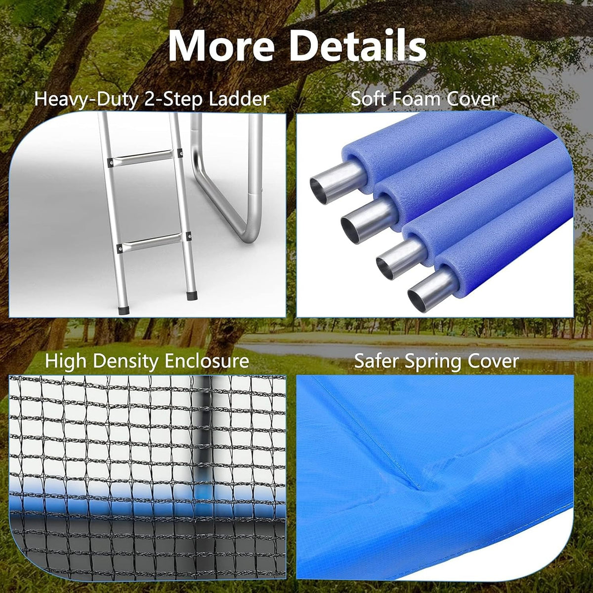 8FT Trampoline for Kids with Safety Enclosure Net，Outdoor Trampoline with Basketball Hoop