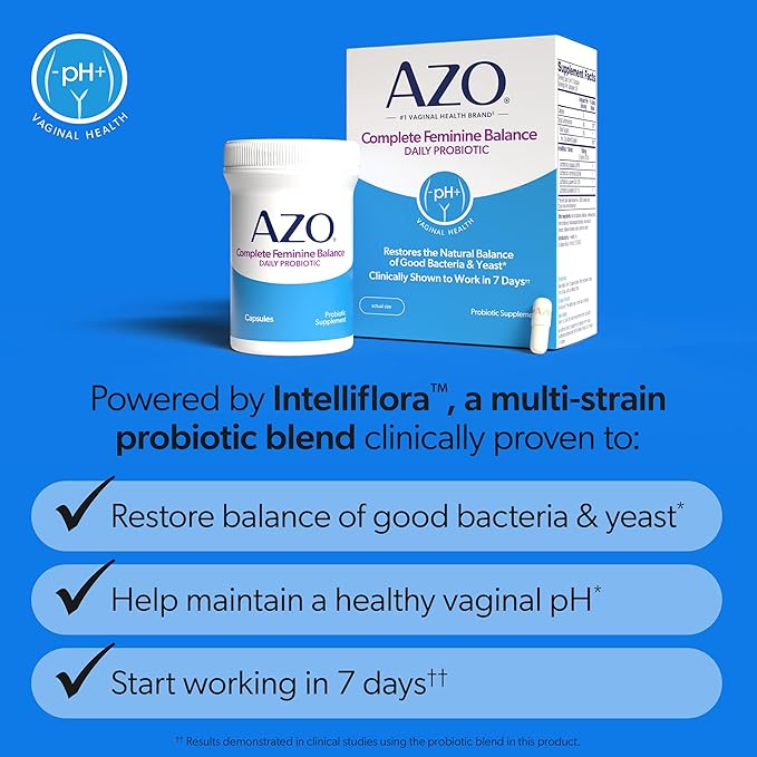 AZO Complete Feminine Balance Daily Vaginal Probiotics for Women, 30 Count