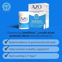 AZO Complete Feminine Balance Daily Vaginal Probiotics for Women, 30 Count