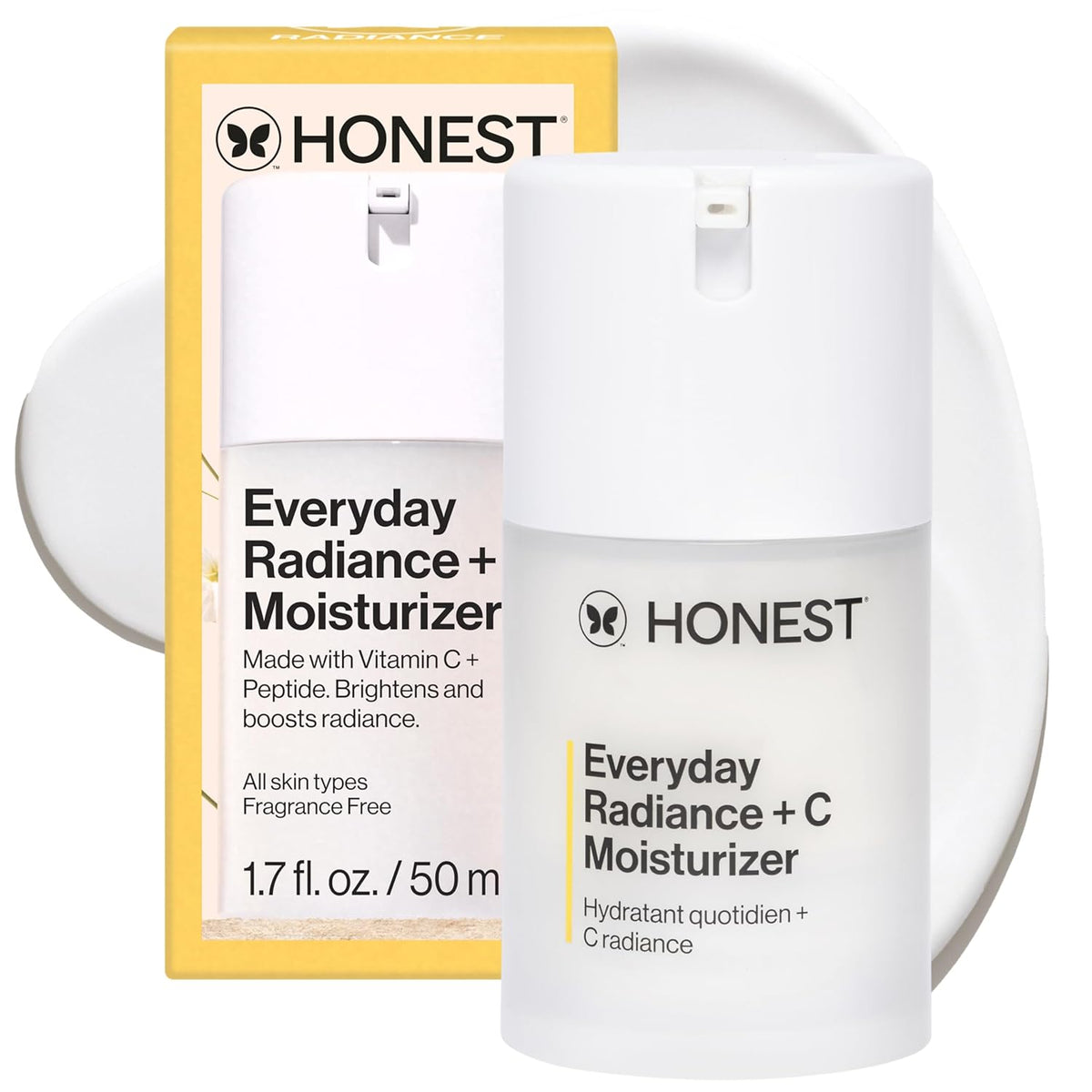 Honest Beauty Everyday Radiance Vitamin C Moisturizer | Improves Skin Tone | Vitamin C, Niacinamide, Pearl | EWG Verified, Vegan + Cruelty Free | 1.7 fl oz