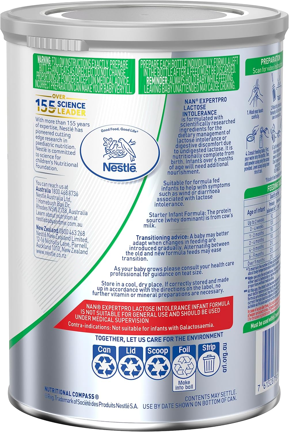 Nestlé NAN EXPERTpro Lactose Intolerance Baby Formula From 0-12 Months - 400g