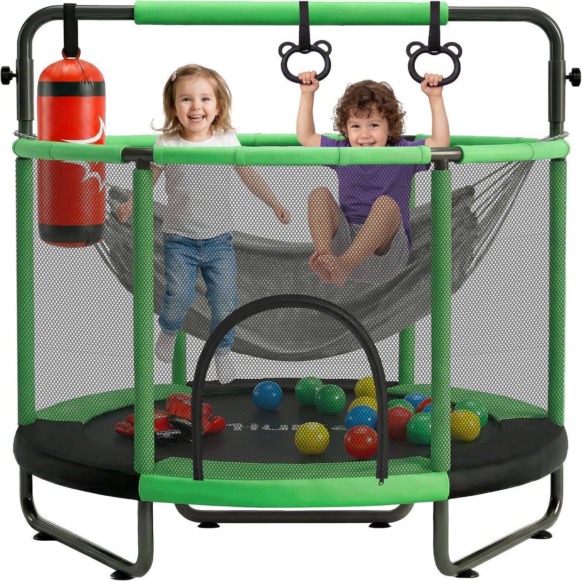 Hurtle 55" Trampoline for Kids with Safety Enclosure - 440lbs Capacity Indoor/Outdoor Toddler Trampoline