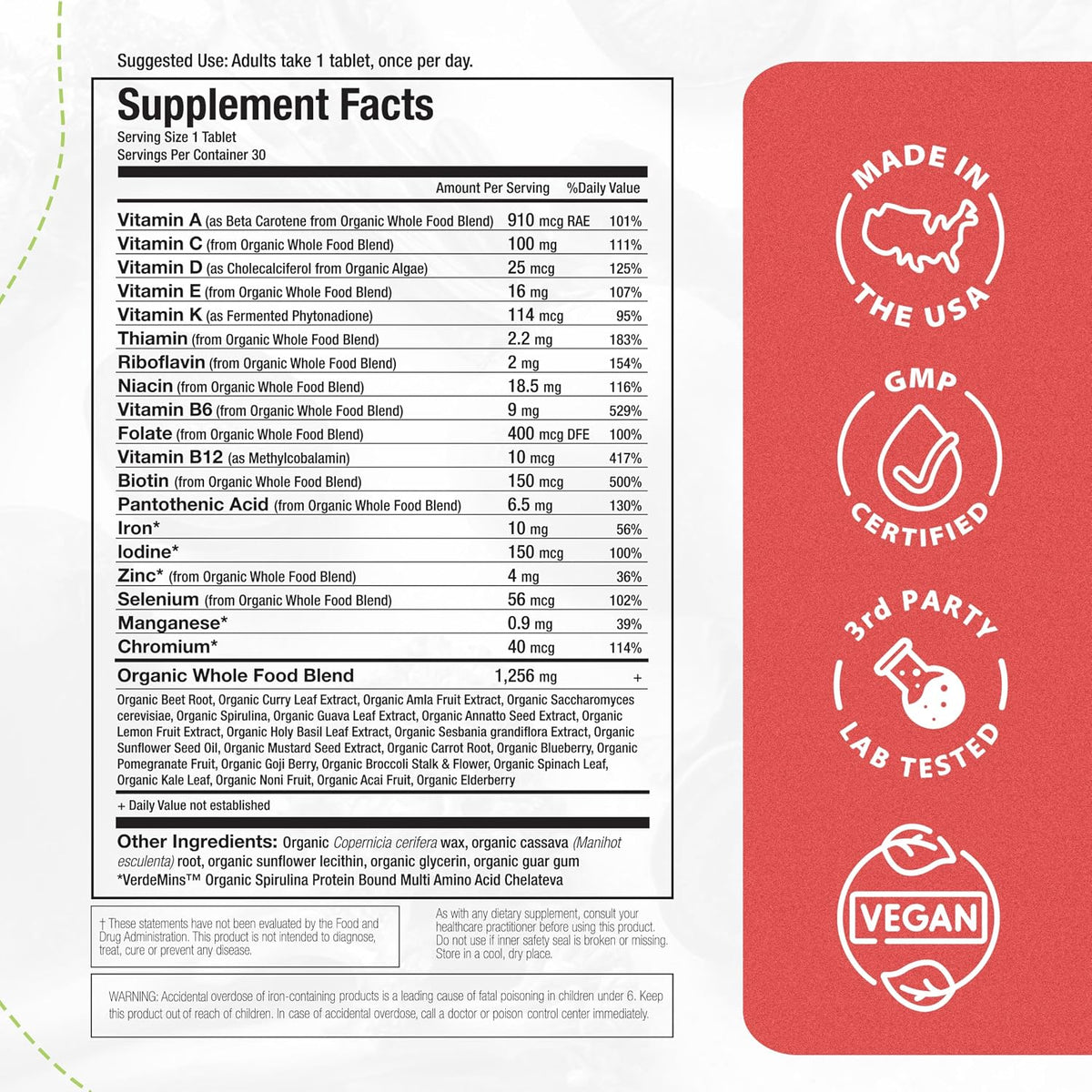 Mama Natural Organic Women's Multivitamin – Whole Food Based