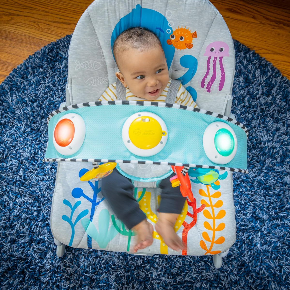 Baby Einstein Ocean Explorers Kick to It Opus Musical Infant to Toddler Rocker, Ages 0-30 Months