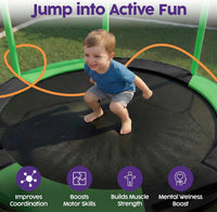 Hurtle 55" Trampoline for Kids with Safety Enclosure - 440lbs Capacity Indoor/Outdoor Toddler Trampoline
