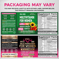 Multivitamin for Women 47in1 - B-Complex, Biotin, D3 & K2, Iron - 90 Caps | Womens Multivitamin - Whole Foods | Hair Growth Support | Digestion & Metabolism - Bioavailable & Gentle on Stomach - 1/Day