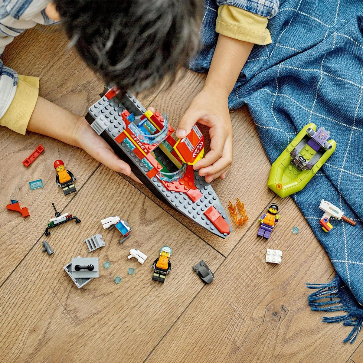 LEGO City Fire Rescue Boat Toy for 5+ Year Old Boys & Girls