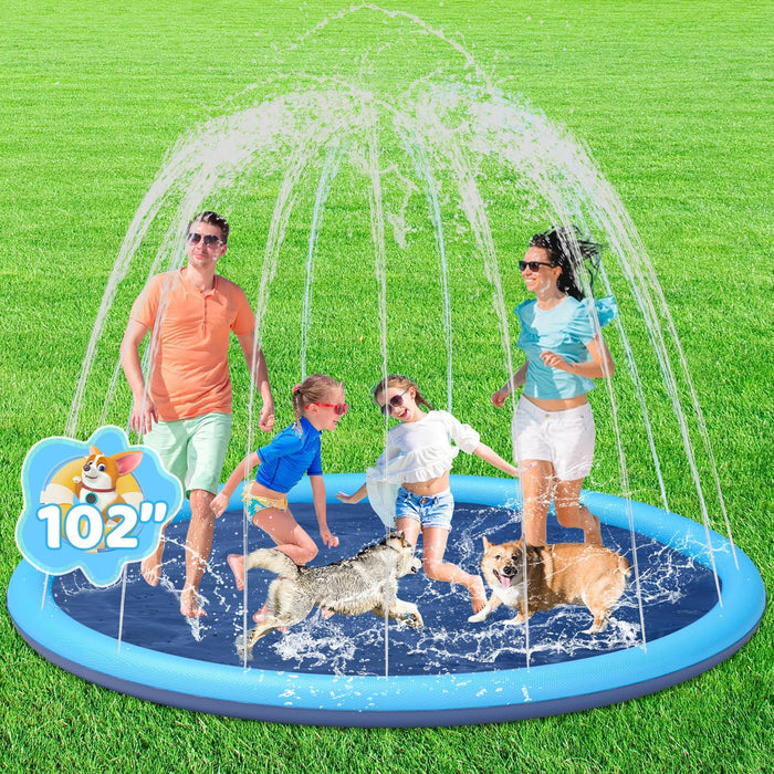 YSJILIDE Sprinkler Pool Summer Outdoor 260 for Kids & Pets, Blue, PVC, Kids
