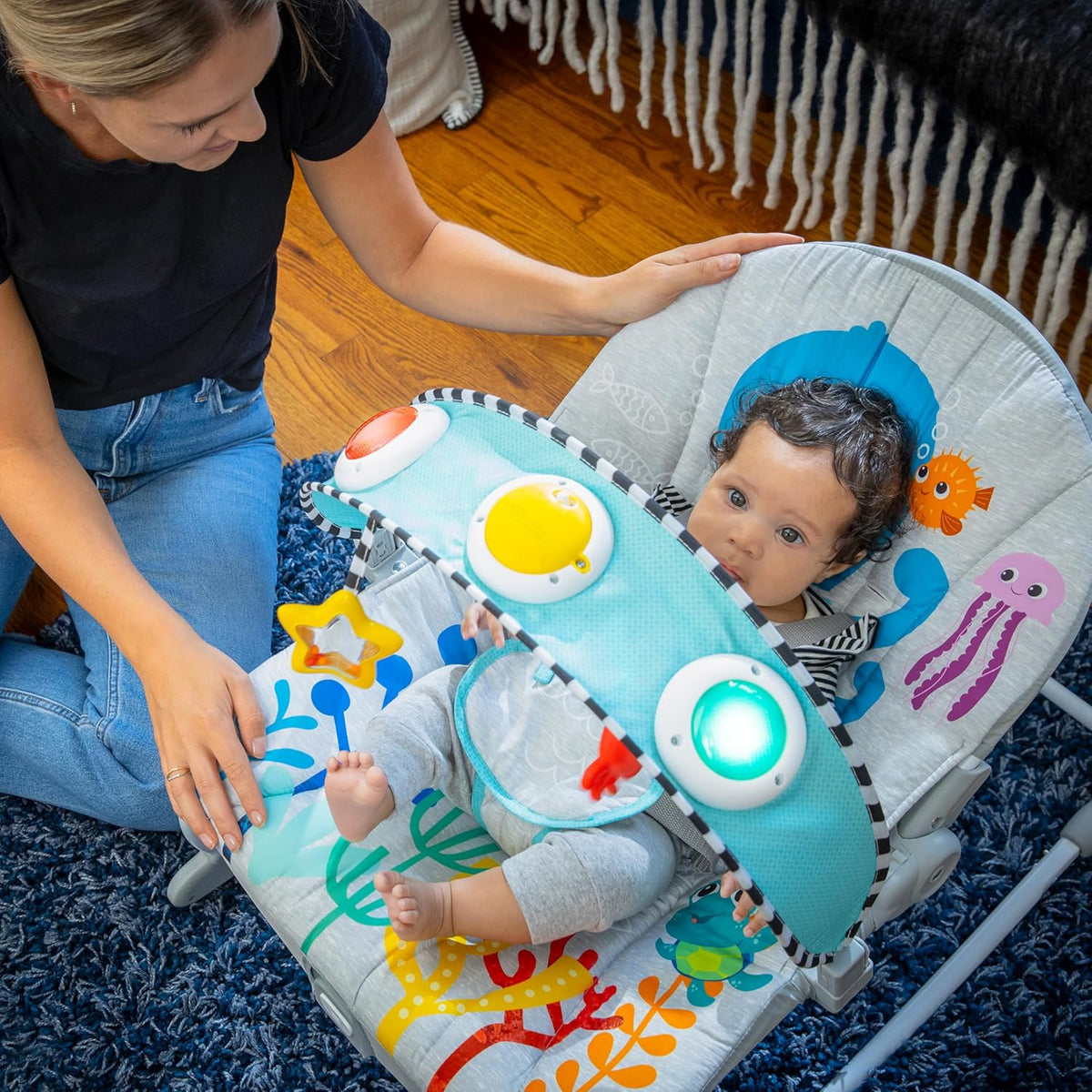 Baby Einstein Ocean Explorers Kick to It Opus Musical Infant to Toddler Rocker, Ages 0-30 Months