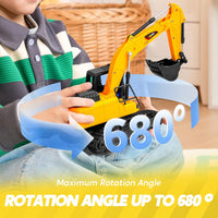 Remote Control Excavator Toys for Boys, 2.4Ghz RC Excavator Toy with Light