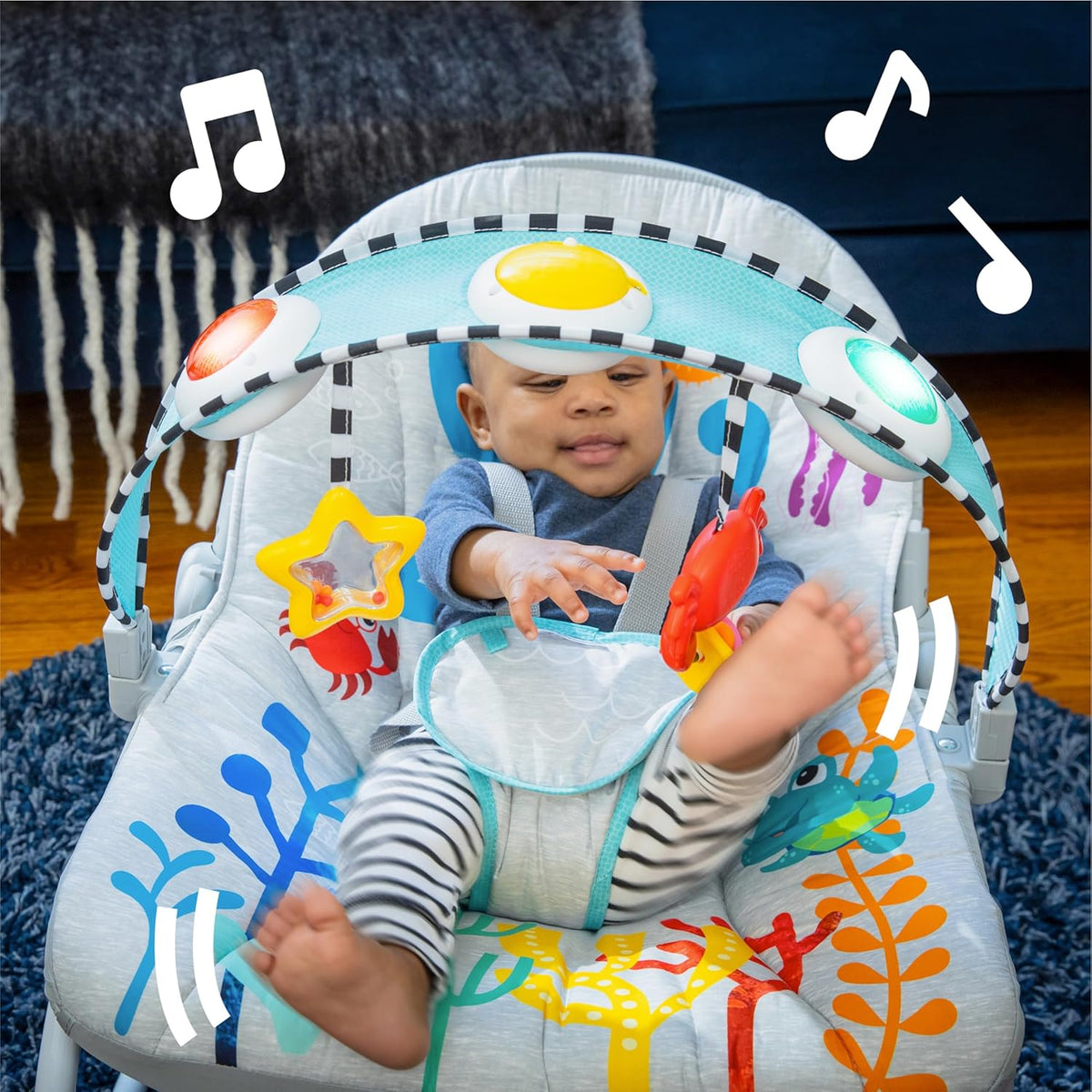 Baby Einstein Ocean Explorers Kick to It Opus Musical Infant to Toddler Rocker, Ages 0-30 Months