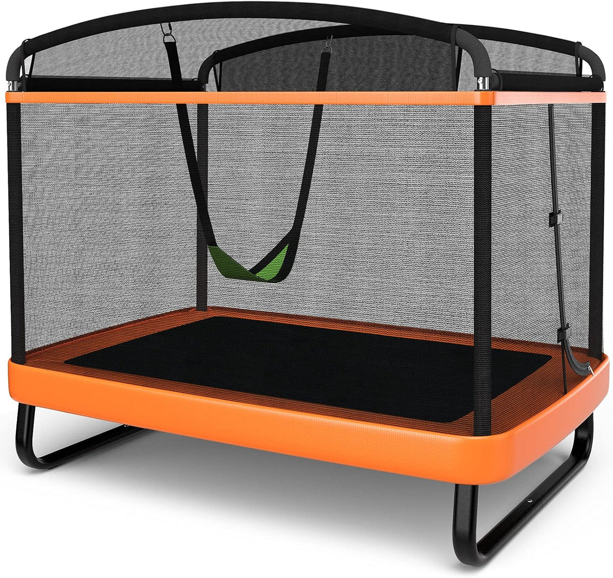 Giantex 6 Ft Kids Trampoline with Swing, Max Load 220lbs, Indoor Small Trampoline for 2 Kids