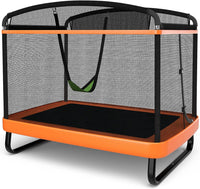 Giantex 6 Ft Kids Trampoline with Swing, Max Load 220lbs, Indoor Small Trampoline for 2 Kids