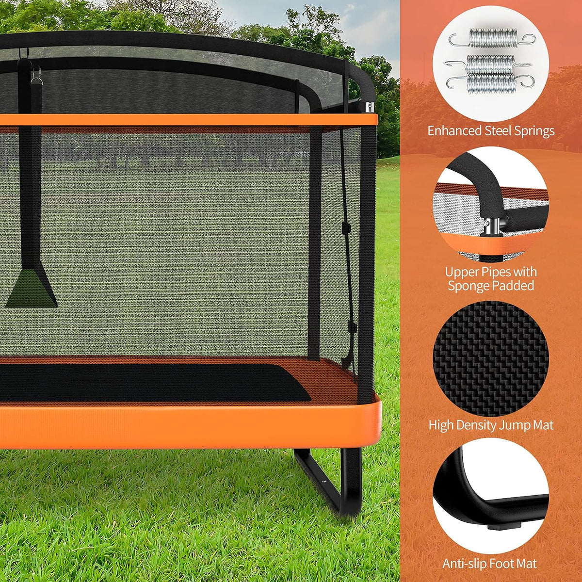 Giantex 6 Ft Kids Trampoline with Swing, Max Load 220lbs, Indoor Small Trampoline for 2 Kids
