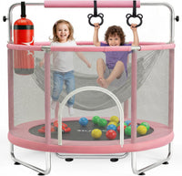 Hurtle 55" Trampoline for Kids with Safety Enclosure - 440lbs Capacity Indoor/Outdoor Toddler Trampoline