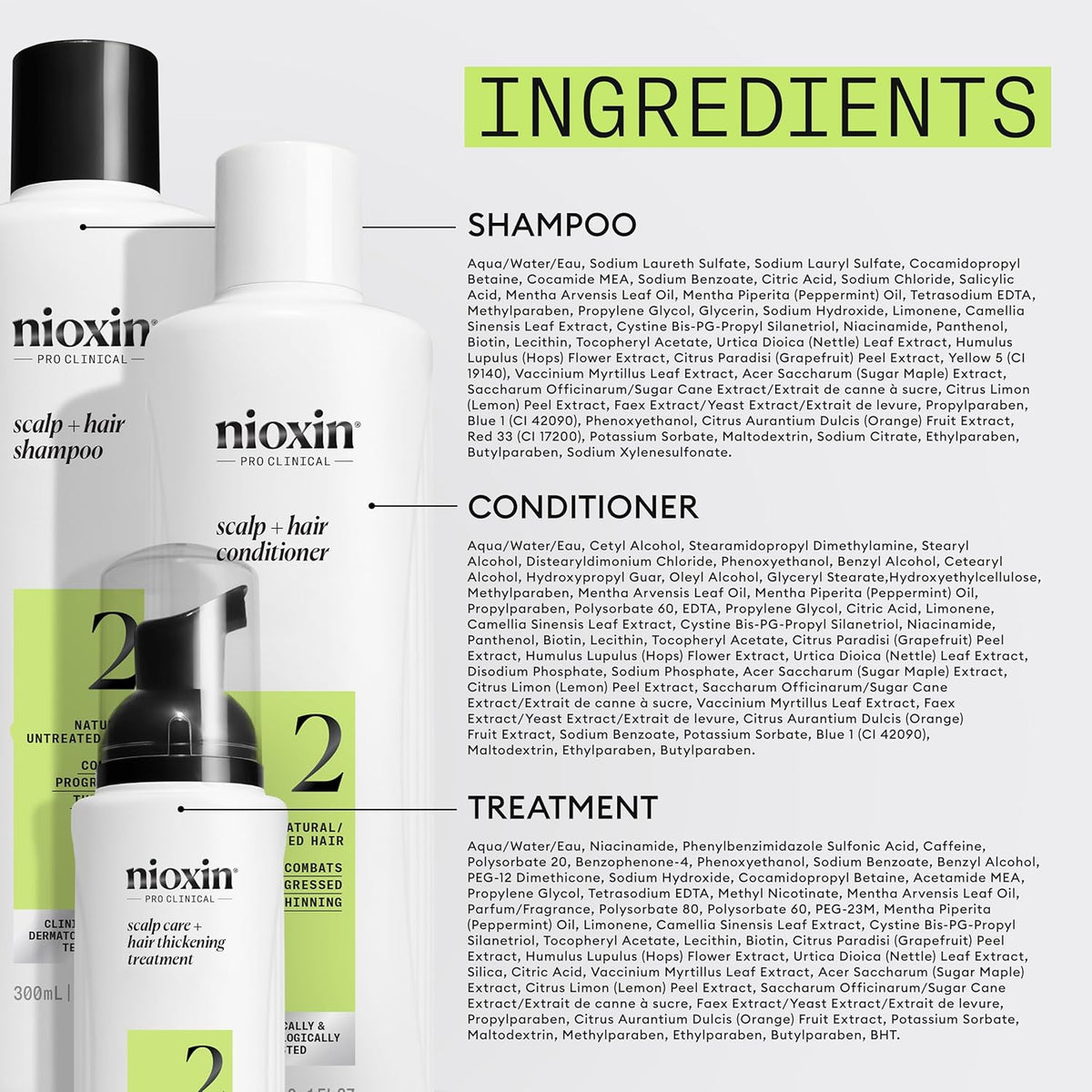 Nioxin Scalp + Hair Thickening System Kits | For Natural, Colored, & Damaged Hair with Light to Progressed Thinning | Strengthen & Boost Hair Density with Niacinamide & Biotin | 1 Month Supply