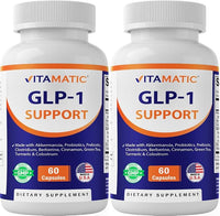 Vitamatic GLP-1 Support Supplement for Men & Women 60 Capsules - Made with Akkermansia, Probiotics, Prebiotic- 2 Pack