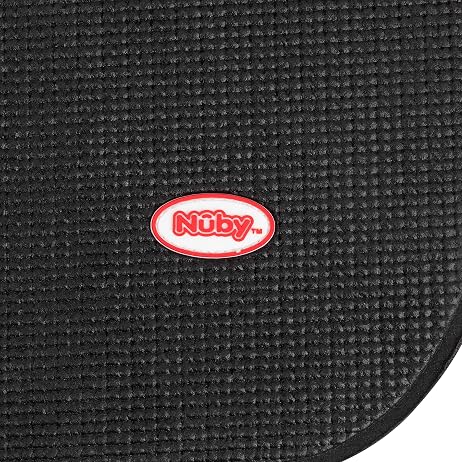 Nuby On The Go Kids Car Seat Protection Undermat, Protects Upholstery from Indentations, Scratches, and Spills, Black
