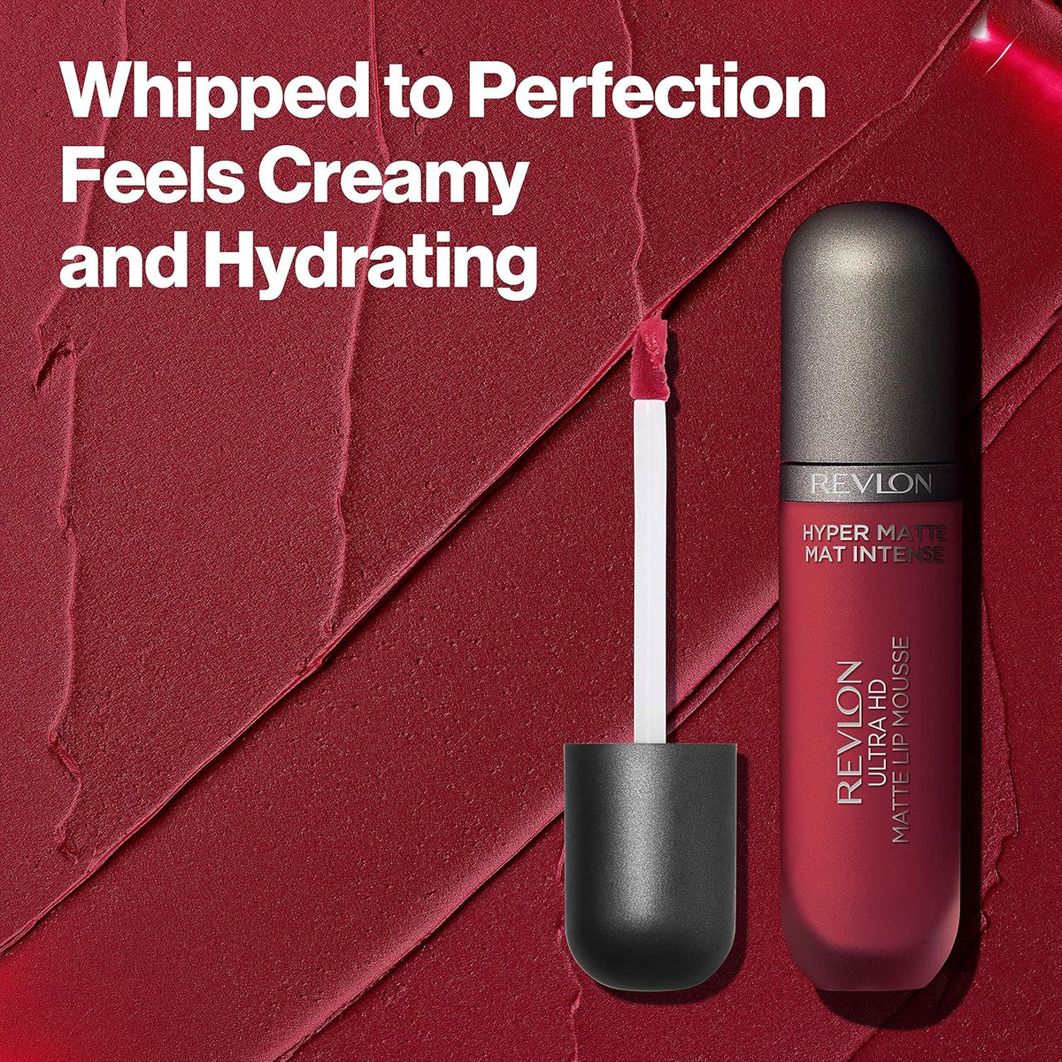 Revlon Ultra HD Lip Mousse Hyper Matte, Longwearing Creamy Liquid Lipstick in Pink, Dusty Rose (800), 0.2 oz
