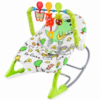 Baby Rocker Bouncer Chair with Human-Like Vibration, 3-Point Safety Harness, Interactive Toy Bar & Comfortable Infant Seat for Newborns and Babies