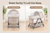 Baby Bassinet Bedside Sleeper with Mosquito Net, Portable Folding Crib, Breathable Mesh Sides, Storage Basket & Lockable Wheels for Newborns and Infants,Grey
