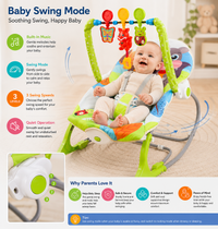 2-in-1 Baby Rocker & Bouncer with Toy Bar – Safe, Comfortable & Fun Infant Seat for Playtime and Relaxation