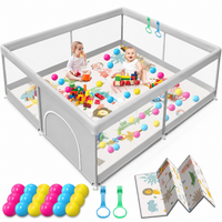 Baby Playpen with Mat, 150*180cm Playpen with Mat Waterproof ,50 Balls & bag