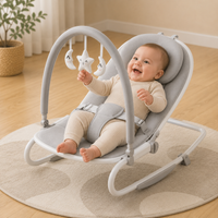 Premium Adjustable Baby Bouncer Seat with Toy Bar, Soft Cushion & Ergonomic Support