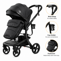 Luxury High Landscape Baby Stroller & Bassinet Travel System | One-Button Fold