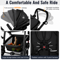 Luxury High Landscape Baby Stroller & Bassinet Travel System | One-Button Fold
