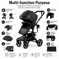 Luxury High Landscape Baby Stroller & Bassinet Travel System | One-Button Fold